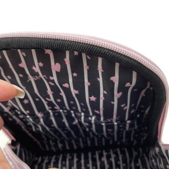 Luv Betsey by Betsey Johnson Mini Backpack Pink Quilted Heart Striped Polka Dot
